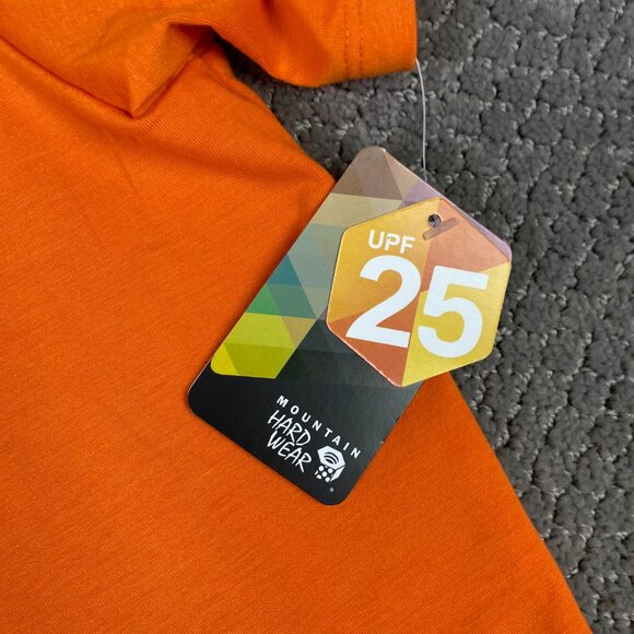 NWT Mountain Hardwear Polo Shirt Mens XXL Orange Performance Hiking Golf DrySpun - Picture 4 of 10
